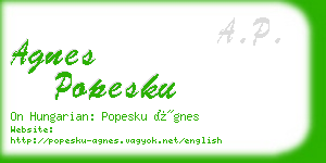 agnes popesku business card